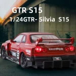1：24 Scale GTR R34 Wide Body Alloy Model Decorate Sports Car With LED Lights Engine Sound Effects Diecast Collectible Toys Gifts - Image 2