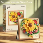 3D Floral Picture Frame Building Blocks DIY New Year Home Decor with Mini Bricks Creative Wall Art And Wedding Anniversary Gifts