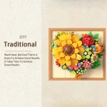 3D Floral Picture Frame Building Blocks DIY New Year Home Decor with Mini Bricks Creative Wall Art And Wedding Anniversary Gifts - Image 2