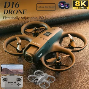 NEW D16 RC Drones 8k WIFI GPS Professional HD Aerial Photography Remote Control Aircraft 180° Dual Camera Quadcopters Toys Gifts