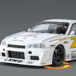1：24 Scale GTR R34 Wide Body Alloy Model Decorate Sports Car With LED Lights Engine Sound Effects Diecast Collectible Toys Gifts - Image 6