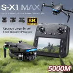 S-X1 New 5G GPS 8K HD EIS Cameras Drone with Screens 3-Axis Anti-shake Gimbal 8K Aerial Brushless Drones RC Quadcopters Mini UAV
